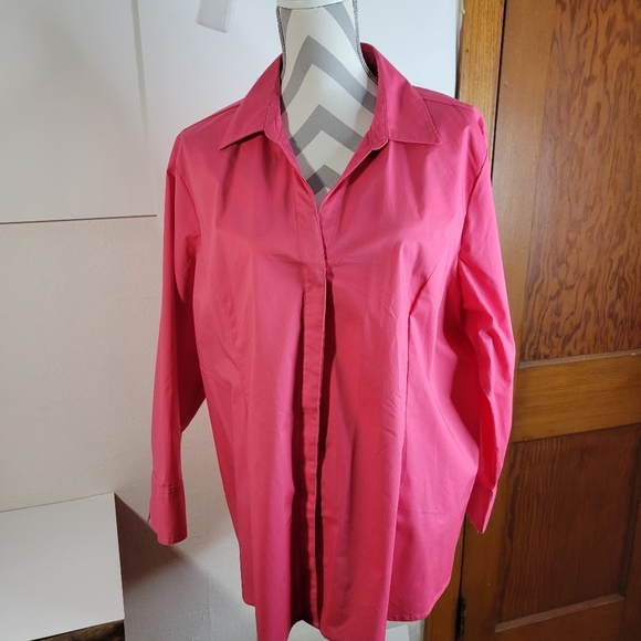 Womens Riders by Lee Button front Blouse Hidden buttons Size 1X Cotton Blend - Picture 2 of 10